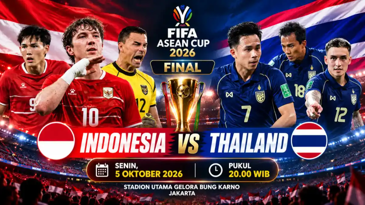 Jadwal Final FIFA ASEAN Cup 2026: Indonesia vs Thailand Digelar di GBK