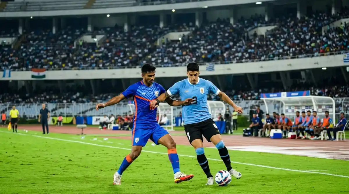 Sengit! Uruguay Tekuk India di Kolkata, Gol Anirudh Thapa Sempat Bikin Kaget Diego Forlan