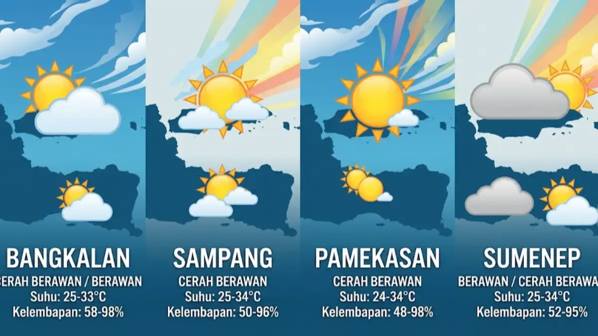 BMKG Rilis Cuaca Madura 30 Oktober 2026: Dominasi Berawan hingga Potensi Hujan